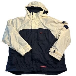 Tommy Hilfiger Mens Jacket XL White Blue‎ Hooded SEE DESC